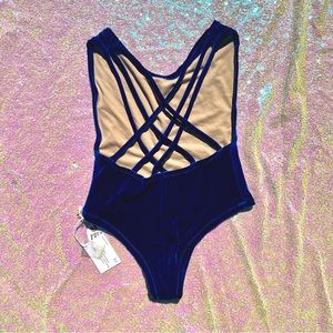 Stardust Bold Blue Cross Strap Back Swimsuit